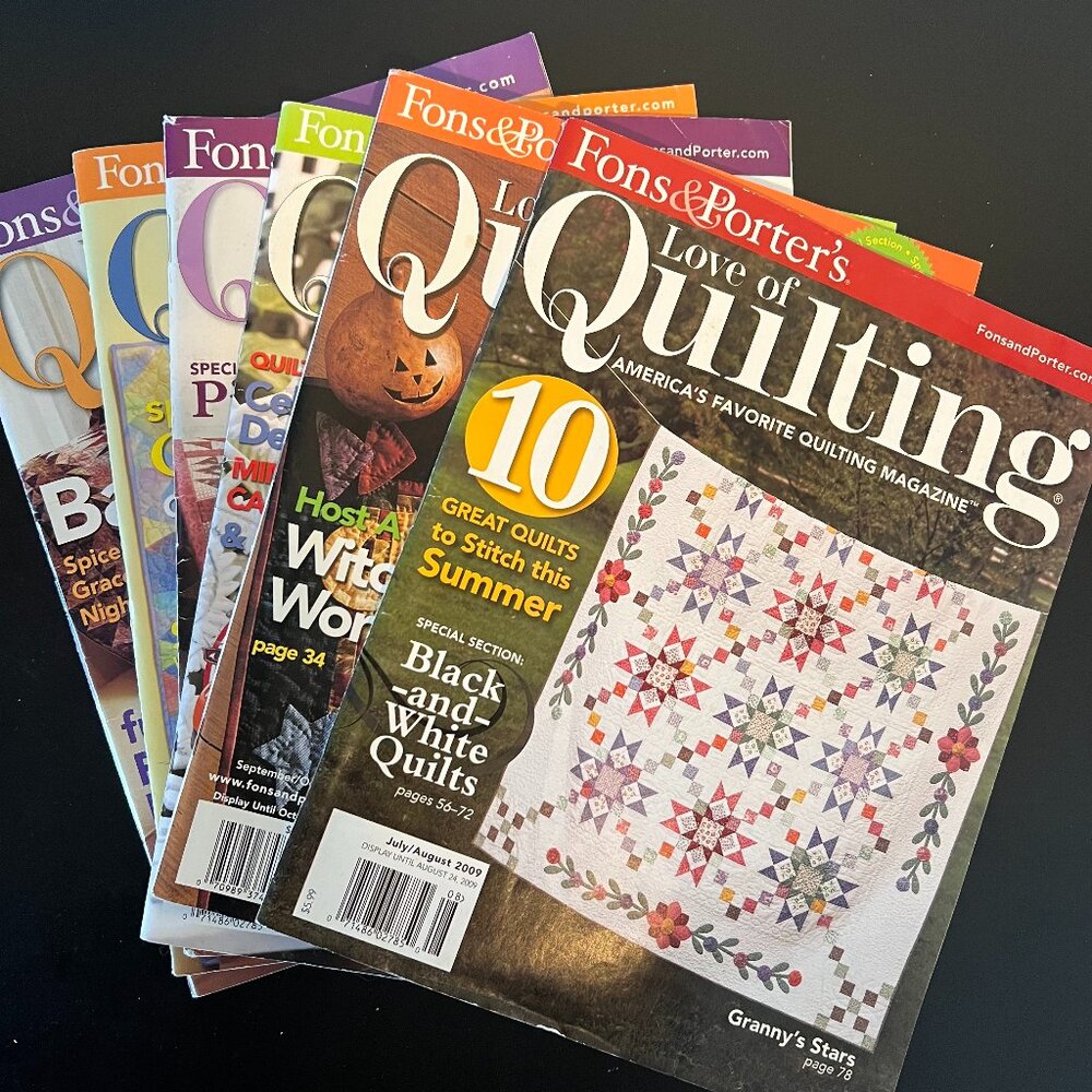 Lot of 6 Fons & Porter’s LOVE OF QUILTING Magazines Quilt Patterns and Projects
